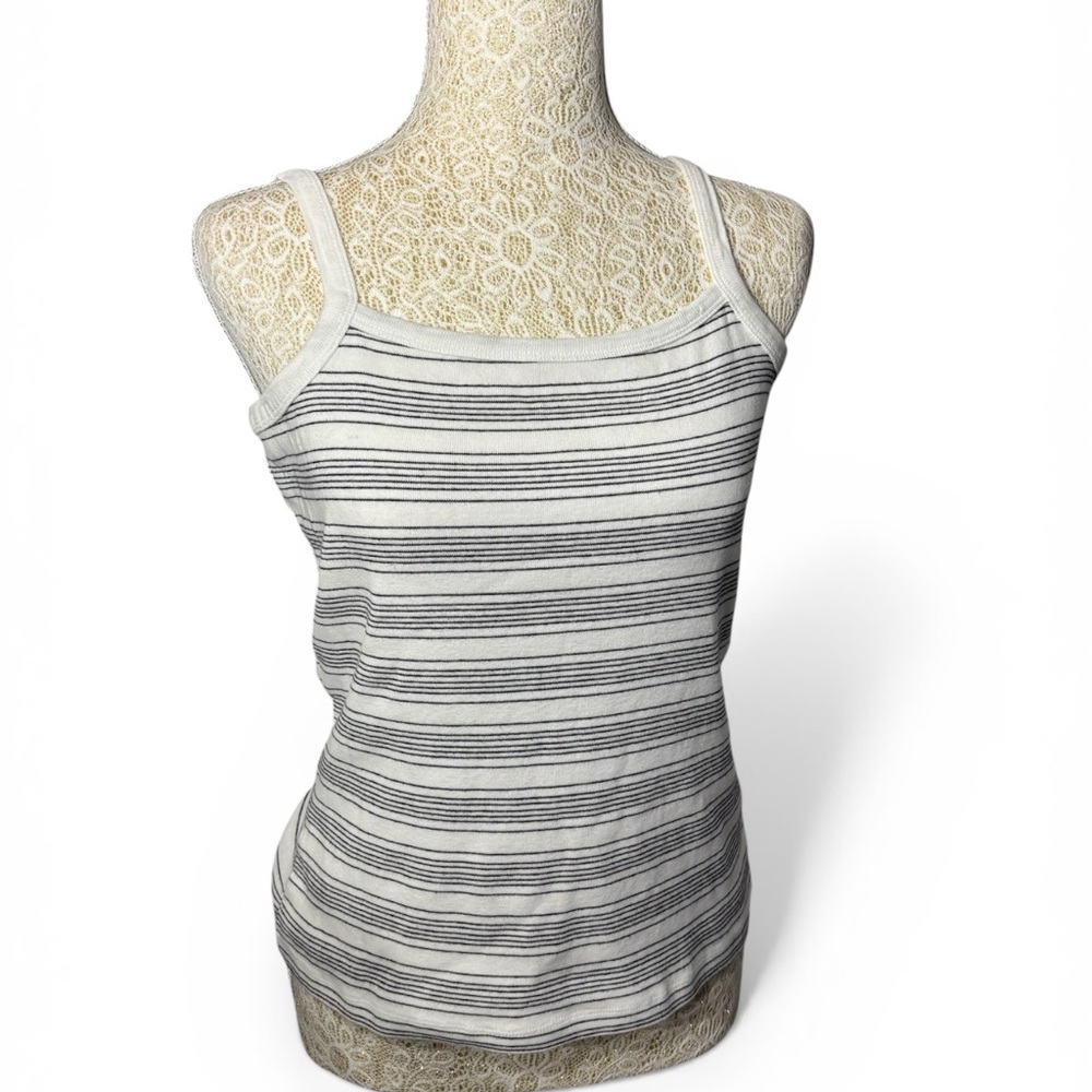 Marsh Landing White and Black Striped Cami Tank